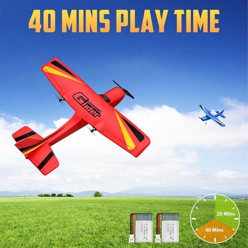 HAWK'S WORK 4 Channel RC Plane, Remote Control Airplane Cessna Ready to Fly, Brushless Motor 6-axis Gyro Stabilizer 3 Flight Mode Stunt Flying, Easy Trainer for Beginner & Kid in Kuwait
