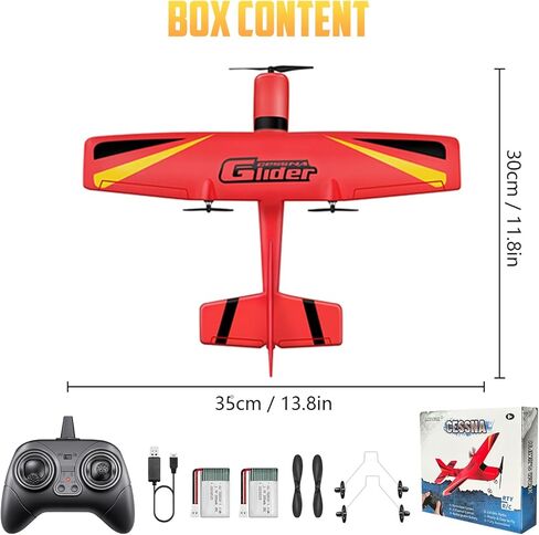HAWK'S WORK 4 Channel RC Plane, Remote Control Airplane Cessna Ready to Fly, Brushless Motor 6-axis Gyro Stabilizer 3 Flight Mode Stunt Flying, Easy Trainer for Beginner & Kid in Kuwait