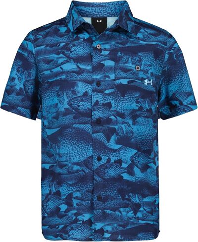 Under Armour UA Fish Print Fish Shirt, 486-Open Blue, YXL in Saudi Arabia