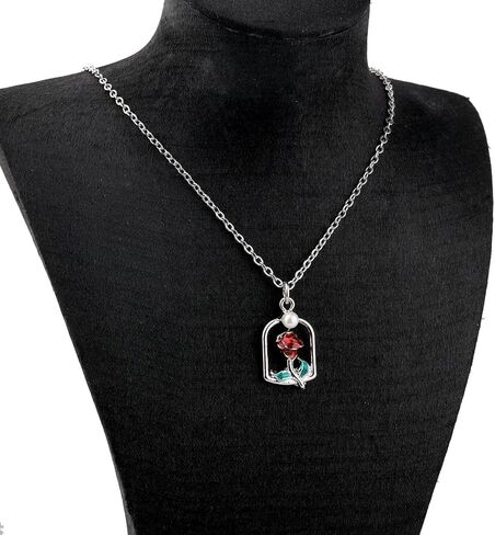 PLITI Beauty Beast Gift Princess Belle Gift Always Remember You’re Braver Than You Believe Rose Necklace in Saudi Arabia