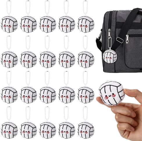 Simgoing 30 Pcs Soccer Keychain Gift Bulk Mini Plush Ball Prizes Funny Sports Players Team Party Favors Gifts for Group in Saudi Arabia