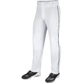 CHAMPRO Boys' Triple Crown Open Bottom Youth Baseball Pants, White, Navy Pipe, Large in Saudi Arabia