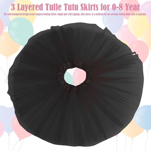 Girls Tutu Skirt 3 Layered Tulle Tutu Skirts for 0-8 Year, Birthday Dance Kids Halloween Costume Cosplay Party Supplies in Saudi Arabia