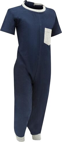 Kaycey Special Needs Adaptive Clothing For Children, Short Sleeve Long Leg Zip Back Jumpsuit in Kuwait