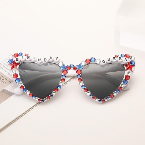 4th of July Outfits for Women Men Sunglasses, Red White and Blue Glasses Patriotic Forth of July Decorations in Saudi Arabia