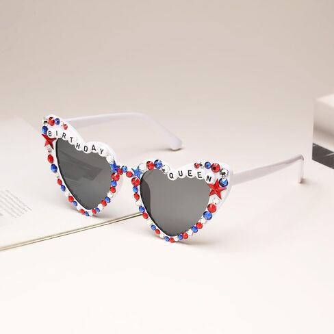 4th of July Outfits for Women Men Sunglasses, Red White and Blue Glasses Patriotic Forth of July Decorations in Saudi Arabia
