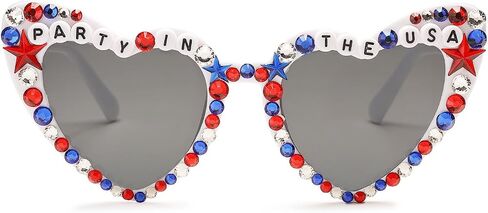 4th of July Outfits for Women Men Sunglasses, Red White and Blue Glasses Patriotic Forth of July Decorations in Saudi Arabia