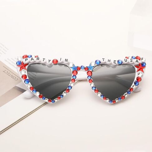 4th of July Outfits for Women Men Sunglasses, Red White and Blue Glasses Patriotic Forth of July Decorations in Saudi Arabia