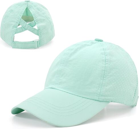 الفتيات كروس كروس ذيل بيسبول قبعة قابلة للتعديل قابلة للتعديل ponycap Quick Dry Dry Toddler Trucker Hat Hat Girls for Kids الأعمار من 4 إلى 8 سنوات in Kuwait