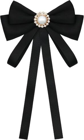 Black Bow Tie for Women, Ribbon Bow Ties Adjustable Pre-Tied Necktie For Women Girls Shirt Uniform Blouse Suit Vest in Saudi Arabia