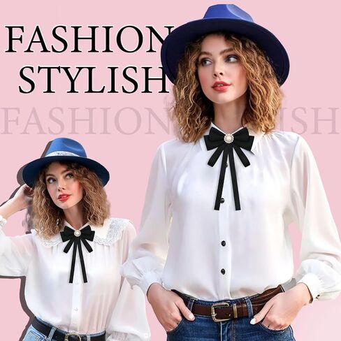 Black Bow Tie for Women, Ribbon Bow Ties Adjustable Pre-Tied Necktie For Women Girls Shirt Uniform Blouse Suit Vest in Saudi Arabia