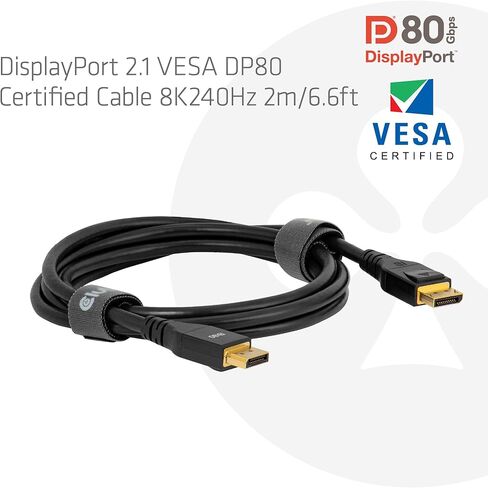 Club 3D CAC-1091 1.2 Meter/ 3.94 Feet DisplayPort 2.1 Bi-Directional VESA DP80 Certified Cable with G-SYNC, & HDR 4K 144Hz, 8K60Hz, 10K30Hz, 4K 240Hz M/M in Kuwait