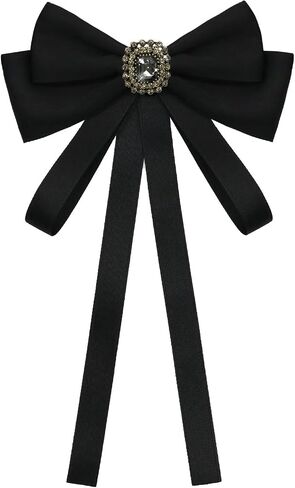 Black Bow Tie for Women, Ribbon Bow Ties Adjustable Pre-Tied Necktie For Women Girls Shirt Uniform Blouse Suit Vest in Saudi Arabia