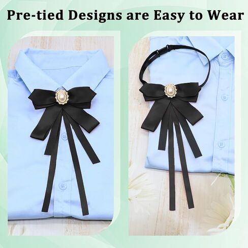 Bow Tie for Women, Pretied Girls Uniform Bowtie, Womens Ladies Bolo Ribbon Neck Bow Tie for Shirts Wedding School in Saudi Arabia