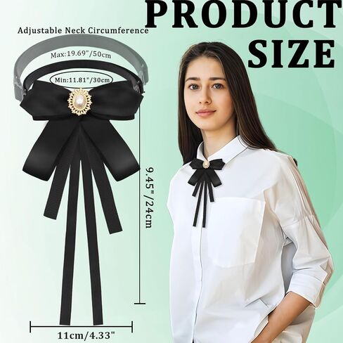 Bow Tie for Women, Pretied Girls Uniform Bowtie, Womens Ladies Bolo Ribbon Neck Bow Tie for Shirts Wedding School in Saudi Arabia