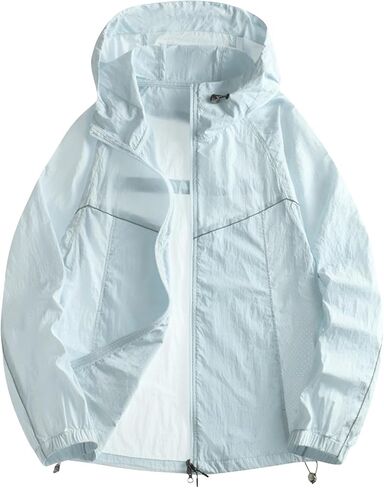 Raincoats for Women 2025 Lightweight Long Sleeve Sun Protection Hoodie Waterproof Outdoor Travel Jackets with Pocket in Kuwait