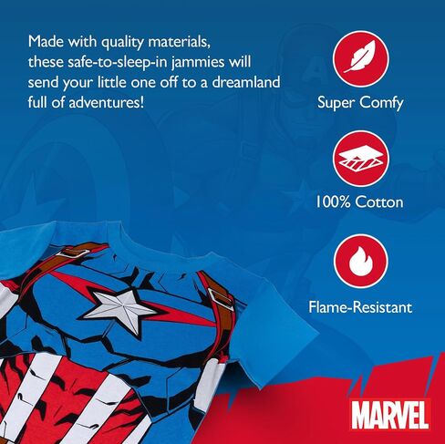 Marvel boys 2-piece Snug-fit Cotton Holiday Pajama Set, Soft & Cute for Kids in Saudi Arabia