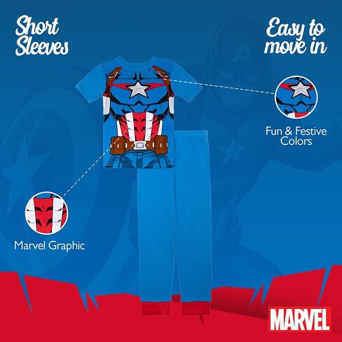 Marvel boys 2-piece Snug-fit Cotton Holiday Pajama Set, Soft & Cute for Kids in Saudi Arabia