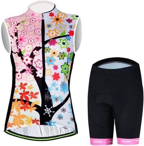 Aogda Cycling Jerseys Set Women Bicycle Tops Bike Shorts Team Biking Shirts in Kuwait