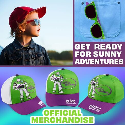 Get Trend Baseball Cap and Kids Sunglasses Set Adjustable Breathable Sun Hat 100% UV Summer Accessories Gifts for Boys in Kuwait