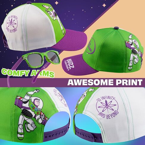 Get Trend Baseball Cap and Kids Sunglasses Set Adjustable Breathable Sun Hat 100% UV Summer Accessories Gifts for Boys in Kuwait