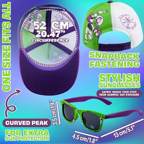 Get Trend Baseball Cap and Kids Sunglasses Set Adjustable Breathable Sun Hat 100% UV Summer Accessories Gifts for Boys in Kuwait