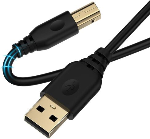 USB Printer Cable,6FT Scanner Cable Printer Cord,USB A to USB B Printer Cable USB2.0 Type B High Speed USB A to B MIDI Cable for HP,Canon,Brother,Computer,Laptop,Dell,Epson,Xerox,Samsung,Digital Piano in Saudi Arabia