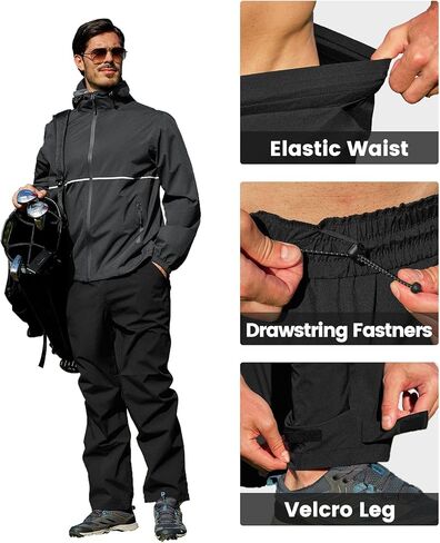 SWISSWELL Rain Suit Waterproof Breathable Lightweight Packable 2 Pieces Rainwear Rain Gear for Golf Hiking Fishing in Saudi Arabia