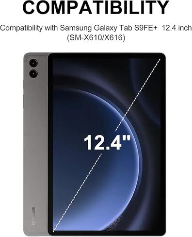 حافظة KVAGO لهاتف Samsung Galaxy Tab S8 Plus/S7 FE/S7 Plus مع لوحة مفاتيح مقاس 12.4 بوصة، ولوحة لمس ذكية متعددة الإيماءات، ولوحة مفاتيح بلوتوث قابلة للفصل، ولوحة مفاتيح بإضاءة خلفية مع حامل قلم S لجهاز Galaxy Tab S7 FE باللون الأسود in Kuwait