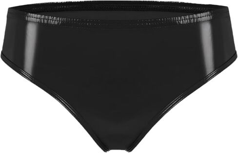 SEAUR Women’s Sexy Cheeky Panties Shiny PU Leather Underwear Rave Bottom in Saudi Arabia