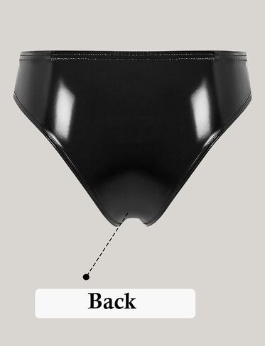 SEAUR Women’s Sexy Cheeky Panties Shiny PU Leather Underwear Rave Bottom in Saudi Arabia