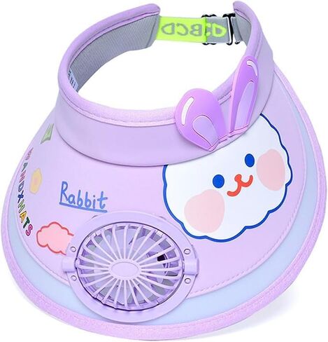 Kids Sun Visor Hat with Fan Cute Boys Girls UPF50+ Summer Beach Hat Cooling Outdoor Tennis Golf Visors Caps 3-10Y in Saudi Arabia