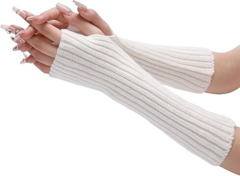 Goth Arm Warmers Y2k Women Rave Cute Fashion Punk Japanese Winter Grunge in Saudi Arabia