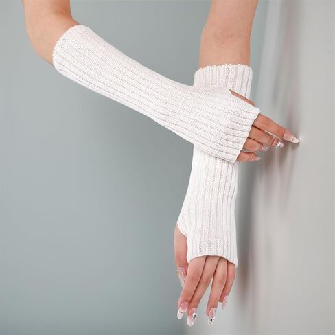 Goth Arm Warmers Y2k Women Rave Cute Fashion Punk Japanese Winter Grunge in Saudi Arabia