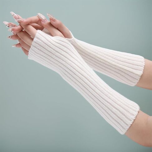 Goth Arm Warmers Y2k Women Rave Cute Fashion Punk Japanese Winter Grunge in Saudi Arabia
