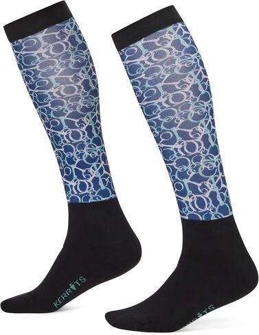 Kerrits Kids Dual Zone Equestrian Tall Boot Socks – Kids Knee-High Horse Riding Socks with Foot Cushion & Horse Print in Saudi Arabia