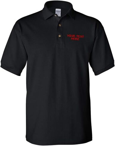 Polo Shirts for Men Custom Personalized Text Cotton Short Sleeves Golf Tees in Saudi Arabia
