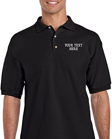 Polo Shirts for Men Custom Personalized Text Cotton Short Sleeves Golf Tees in Saudi Arabia