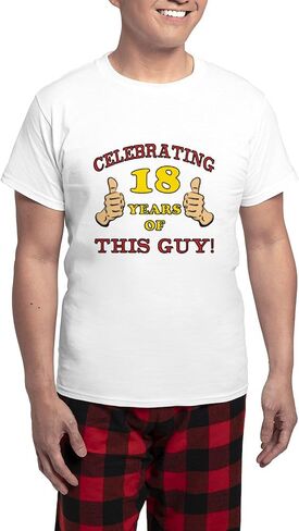 CafePress Funny 18Th Birthday For Boys Men's Light Pajamas Men's Novelty Light Pajama Set, Comfortable PJ Sleepwear in Saudi Arabia