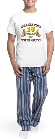 CafePress Funny 18Th Birthday For Boys Men's Light Pajamas Men's Novelty Light Pajama Set, Comfortable PJ Sleepwear in Saudi Arabia