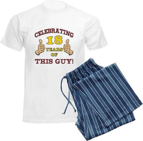 CafePress Funny 18Th Birthday For Boys Men's Light Pajamas Men's Novelty Light Pajama Set, Comfortable PJ Sleepwear in Saudi Arabia