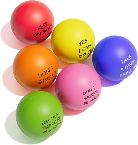 KDG Motivational Stress Balls(6 Pack) for Kids and Adults,Stress Relief Ball with Quetos to Rrelieve Anxiety and Manage Anger As Gift in Kuwait