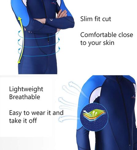 BIKMAN Men Diving Swimming Suits Long Sleeve Snorkling One-Piece Swimsuit in Saudi Arabia