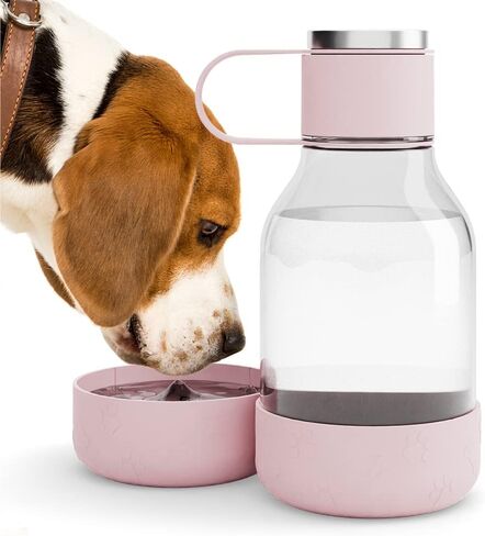 Asobu Barkley Tritan Bottle 50 Ounce with a Detachable Silicone Dog Bowl (Pink) in Saudi Arabia