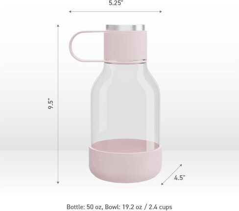Asobu Barkley Tritan Bottle 50 Ounce with a Detachable Silicone Dog Bowl (Pink) in Saudi Arabia