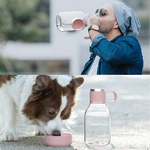 Asobu Barkley Tritan Bottle 50 Ounce with a Detachable Silicone Dog Bowl (Pink) in Saudi Arabia