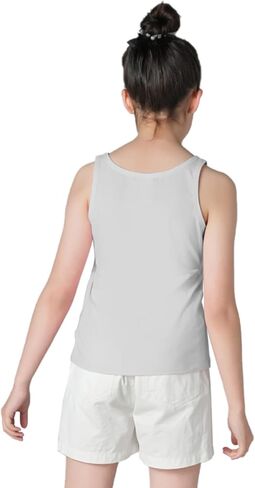 QBK 6-16Years Girls Tank Top with Built in Bra Training Bras Cotton Camisole Built in Bra Undershirts with Shelf Bra in Saudi Arabia