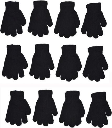 OPT. 12 Pairs Kids Children Boys Girls Stretchy Magic Winter Gloves. Crafts Party Garden Gifts Seasonal Winter Gloves. in Saudi Arabia