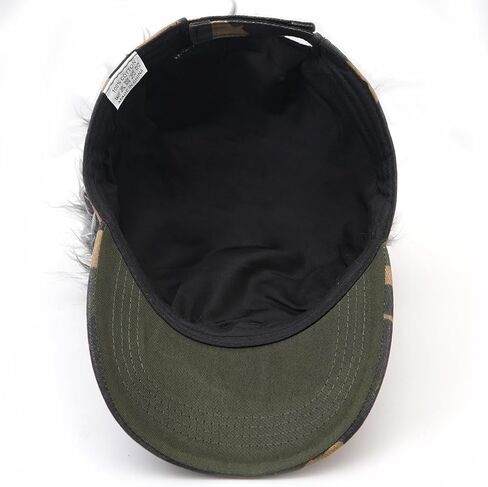 Mens Visor Cap with Fake Hair Novelty Golf Hats Wig Hat Spiked Adjustable Baseball Cap in Kuwait