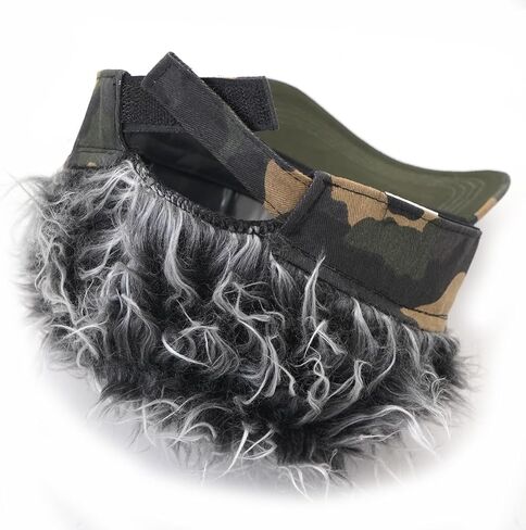 Mens Visor Cap with Fake Hair Novelty Golf Hats Wig Hat Spiked Adjustable Baseball Cap in Kuwait